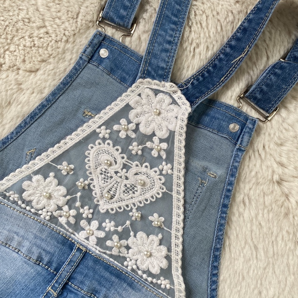 Pink Rabbit Jean Short Overalls - Picture 7 of 9